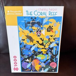 Pomegranate Charley Harper The Coral Reef Puzzle. 1000 pieces.  Complete